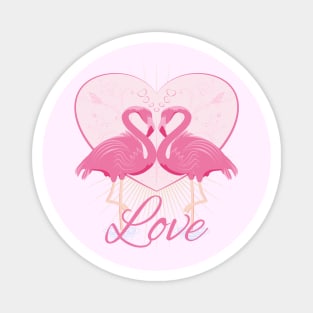 Flamingo Love Magnet